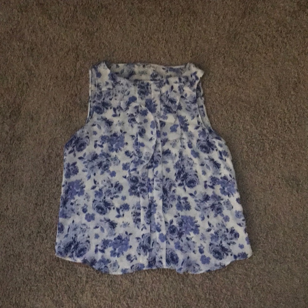 Blue Floral Blouse